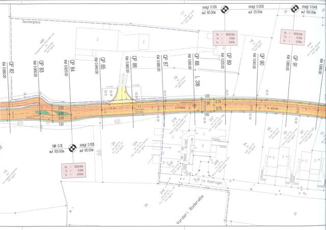 Ausschnitt Projektplan nördliche Dorfeinfahrt Eggenwil