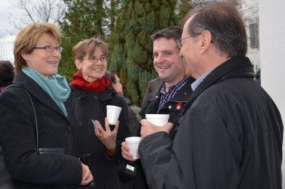Kirchenpflege: (von links) Präsidentin Katy Meier, Angelika Fasel, André Belser und Fiko-Präsident Walter Müller. Bild: Erika Obrist