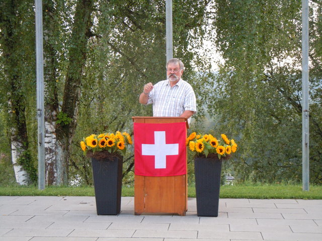Kreisförster Erwin Jansen als Festredner an der Eggenwiler Bundesfeier 2017