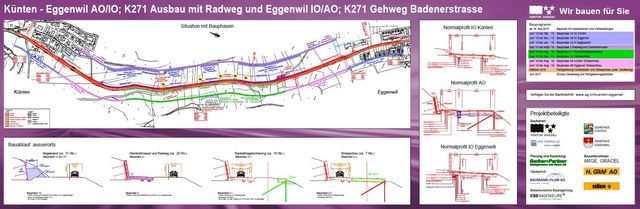 Kant. Strassenbauprojekte «Künten-Eggenwil AO/IO; K 271, Sanierung und Verbreiterung, Radweg R 522» und «Eggenwil IO/AO; K 271, Gehweg Badenerstrasse» – Bauprogramm