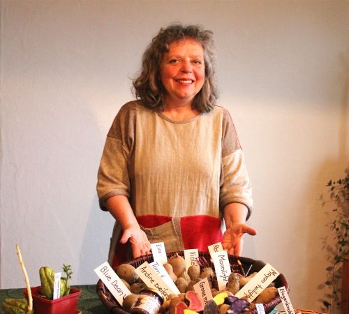 Annafried Widmer-Kessler verkauft morgen Samstag auf dem Dorfplatz Eggenwil erstmals ihr selber gewonnenes Saatgut. Bild: BBA/Debora Gattlen