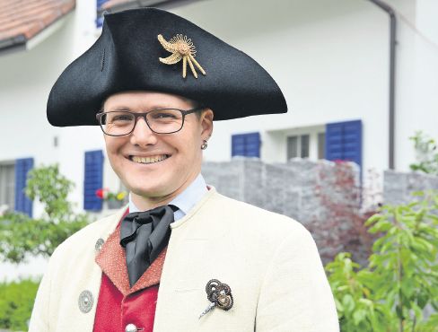 Markus Vogel, Präsident der Volkstanzgruppe Eggenwil und des Aargauischen Trachtenverbands. Bild: BBA 28.07.2017/Lisa Stutz