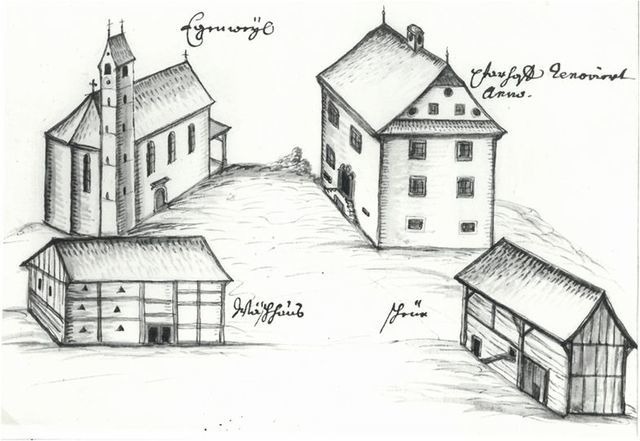 Kirchenbezirk Eggenwil, Federzeichnung von L. Mayer um 1750