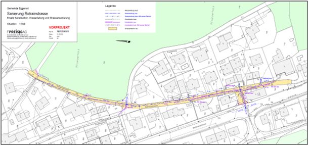 Vorprojekt Sanierung Rotrainstrasse und Kuppelweg inkl. Werkanlagen – Situationsplan Rotrainstrasse
