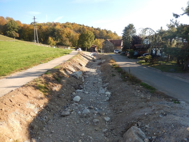 Hochwasserschutzprojekt Eggenwil – 4. und letztes Teilprojekt «Um-/Offenlegung und Renaturierung Ibisguetbach, Eg04/04a». Bild: 25.10.2018 GK/bü
