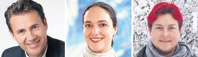 André Heinrich war bereits in der Schulpflege aktiv. Sabrina Meyer schätzt die Unabhängigkeit von Eggenwil. Luise Wien möchte bei der Umsetzung des Lehrplans 21 mithelfen. Bilder: BBA 11.01.2019/zg
