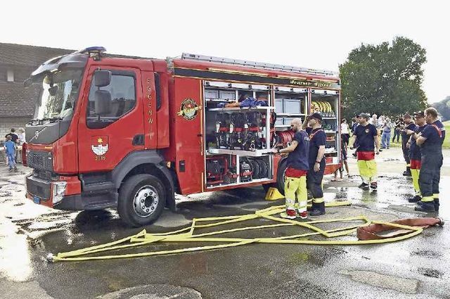 Feuerwehr Eggenwil: Präsentation und Einweihung des neuen Tanklöschfahrzeugs. Bild: AZ Freiamt 02.09.2019/Walter Christen