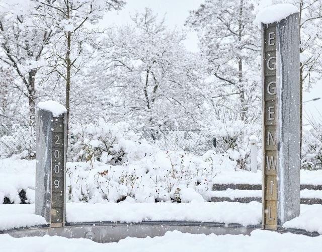 Dorfplatz Eggenwil im Winter 2018/2019. Bild: Fotografie Pedersen, Frederik Pedersen