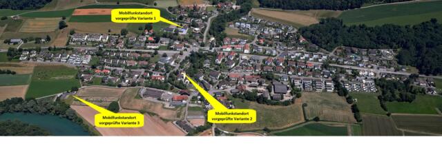 Evaluation Swisscom-Mobilfunkstandort Eggenwil – vorgeprüfte Varianten