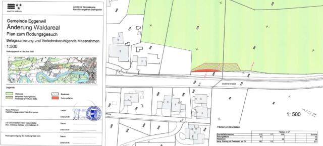 Sanierung K 271 Eggenwil IO/AO, Badenerstrasse – Öffentliche Auflage Rodungsgesuch mit Ersatzaufforstung für Einfahrtsbremse Süd vom 15.03. - 14.04.2021