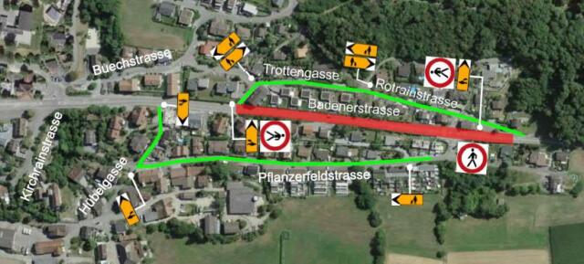 Sanierung K271 Eggenwil IO – Fussgängerumleitungen Bauphase 11 im südlichen Dorfbereich ab 29.04.2021