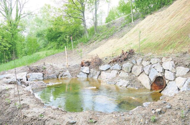 Einige Meter unterhalb der Umfahrungsstrasse fliesst der Itenhardbach ins Freie. BBA 28.05.2021/André Widmer