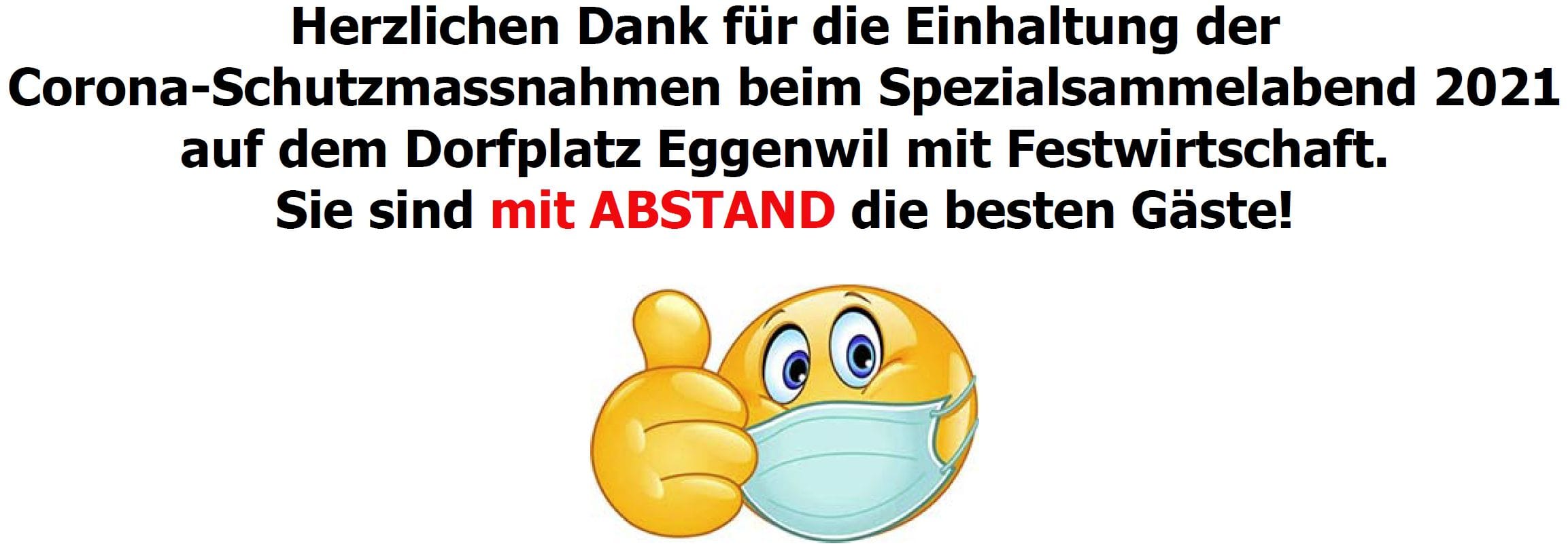 Gemeinde Eggenwil – COVID-19-Schutzkonzept für Spezialsammelabend Dorfplatz vom 11.06.2021