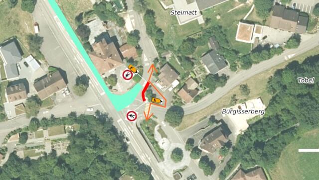 Sanierung K 271 Eggenwil IO – Fussgängerumleitung Bauphase 4, Kochsmattstrasse