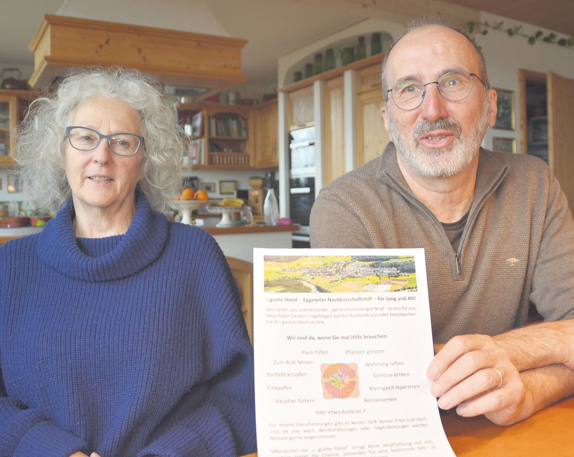 Ruth Ackermann und Markus Käch möchten der Gruppierung «I guete Händ» zu neuen Impulsen verhelfen. Bild: BBA 18.02.2022/Roger Wetli