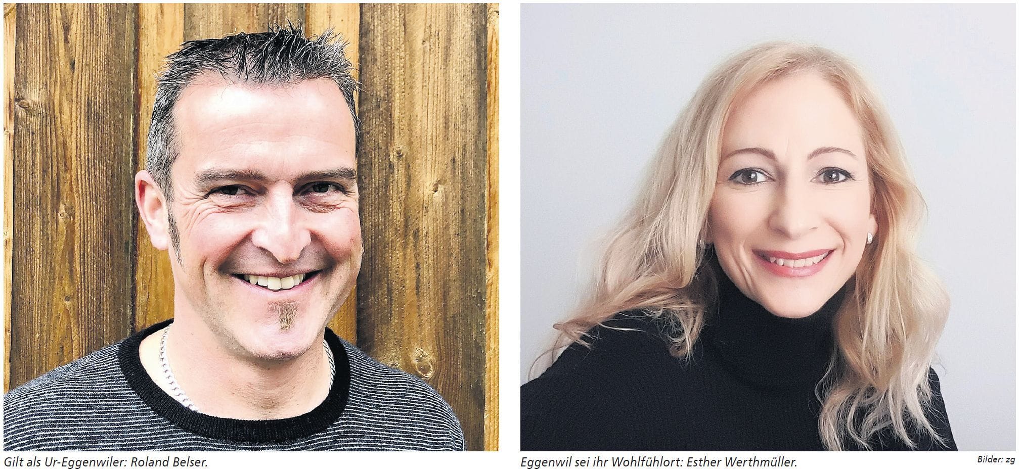 Roland Belser und Esther Werthmüller stellen sich am 12. März 2023 zur Wahl in den Eggenwiler Gemeinderat. Bilder: BBA 28.02.2023/zg