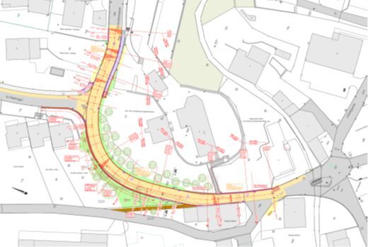 Strassenbauprojekt «Ausbau & Sanierung Kirchrainstrasse» – Situationsplan Strassenbau