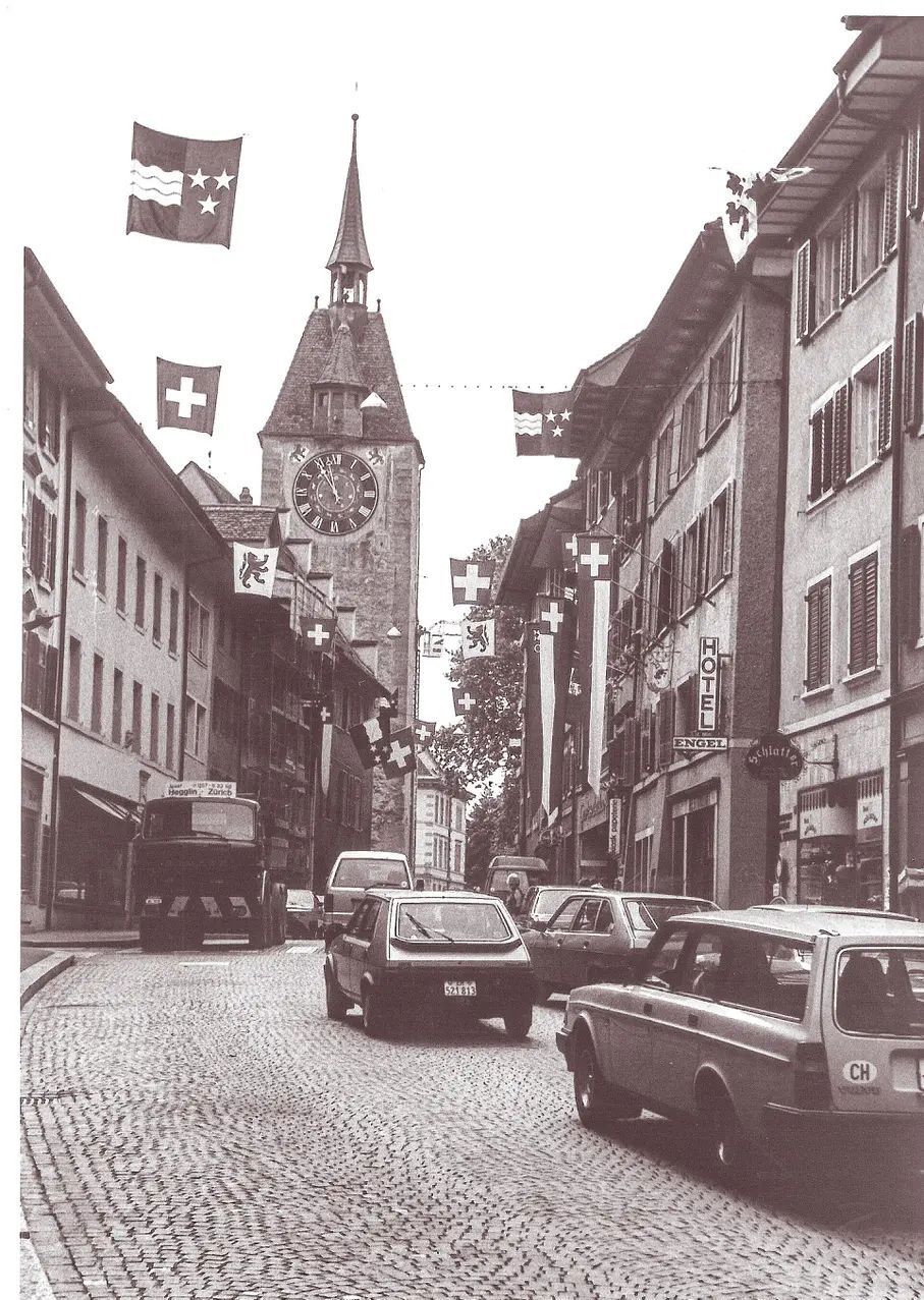 Der frühere Durchgangsverkehr in der Marktgasse. Bild: AZ Freiamt 18.10.2024/Archiv